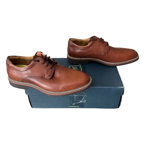 Florsheim Brown Leather Plain Toe Derby Oxford Mens 9M Lace Up Dress Shoes main image 7